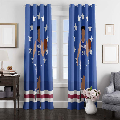 vector player of philadephia 76ers window Curtain