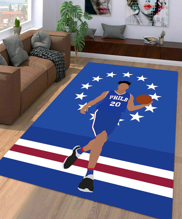 vector player of philadephia 76ers Living room carpet rugs