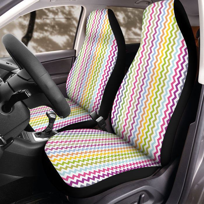 zigzag colorful straight lines Car Seat Covers