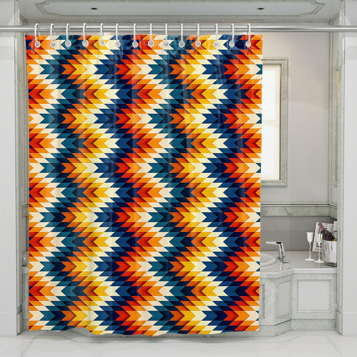 zigzag gradient lines pattern shower curtains