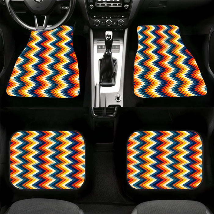 zigzag gradient lines pattern Car floor mats Universal fit
