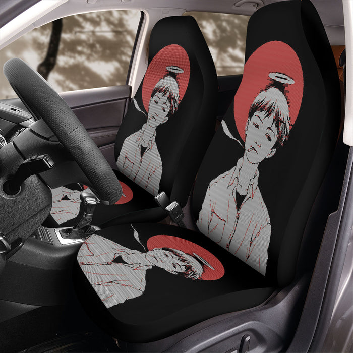 vhs look sad boy of evangelion Car Seat Covers