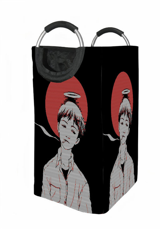 vhs look sad boy of evangelion Laundry Hamper | Laundry Basket