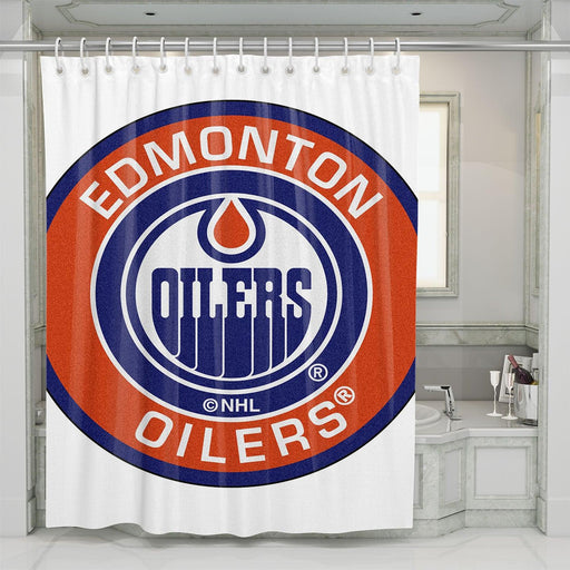 vhs of edmonton oilers nhl shower curtains