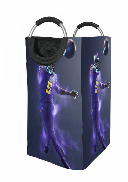 vikings player throwing the ball Laundry Hamper | Laundry Basket