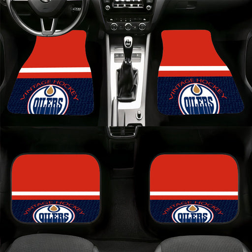 vintage hockey oilers Car floor mats Universal fit