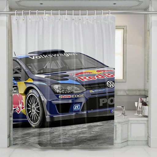 volkswagen redbull for car racing shower curtains