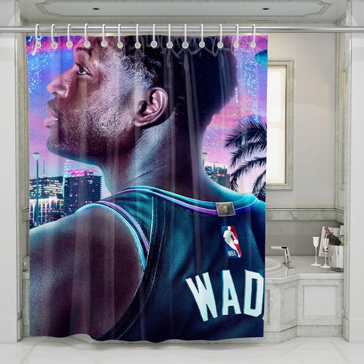 wade for nba 2020 basketball shower curtains