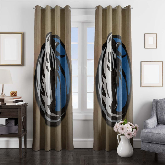 wall wood nhl team horse window Curtain