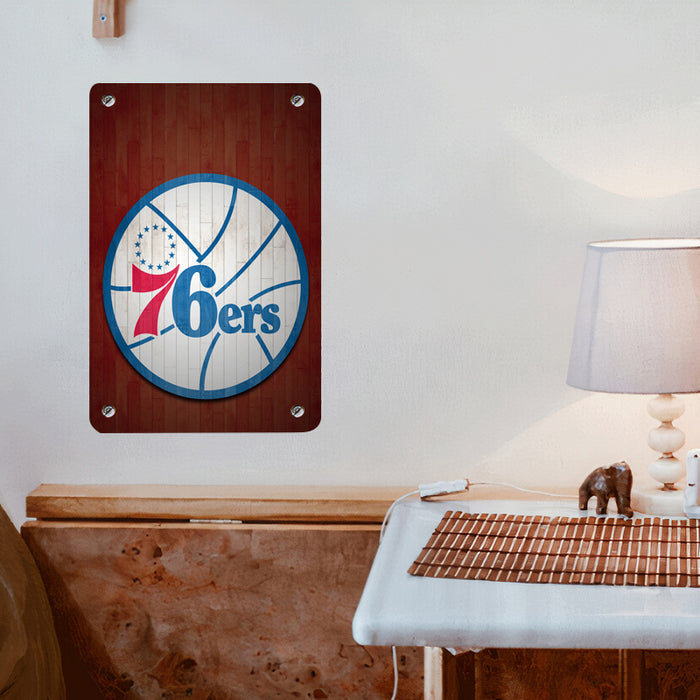 warm colour of 76ers logo Poster Metal print wall art