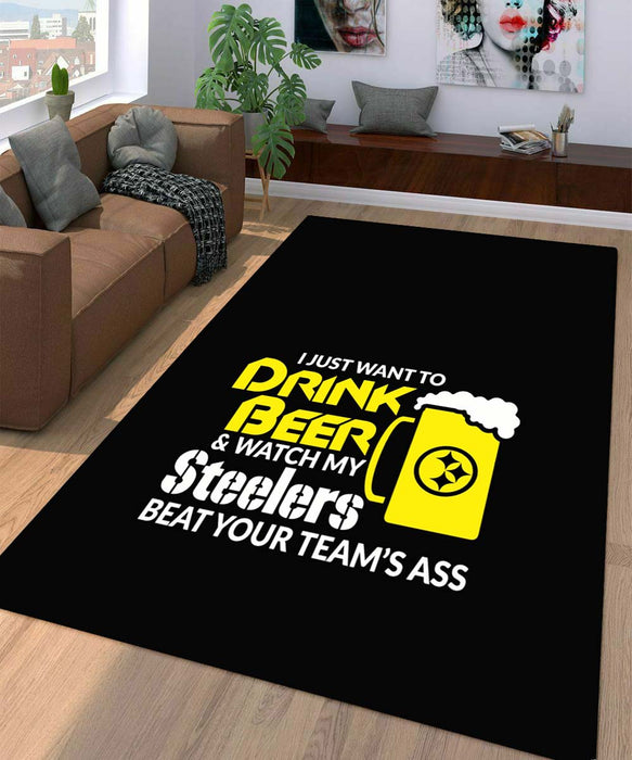 watch my steelers beat your team Living room carpet rugs