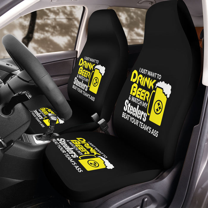 watch my steelers beat your team Car Seat Covers