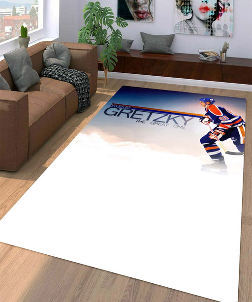 wayne gretzky the great one hockey nhl player Living room carpet rugs