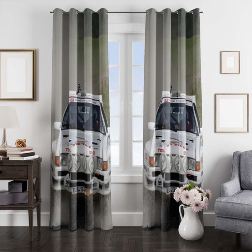 white car racing fancy window Curtain