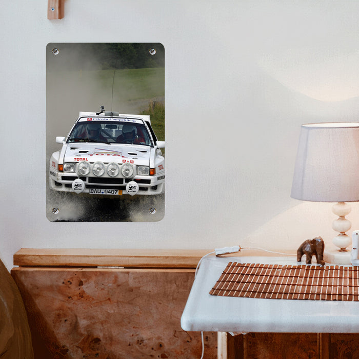 white car racing fancy Poster Metal print wall art