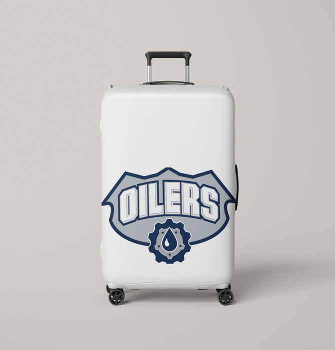 white edmonton oilers Luggage Covers | Suitcase