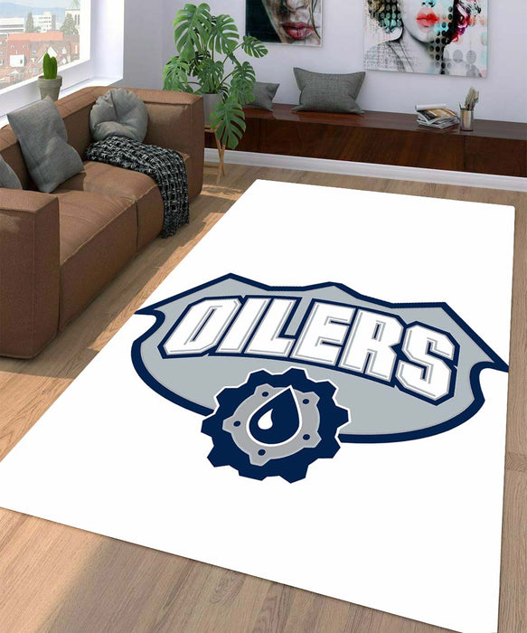 white edmonton oilers Living room carpet rugs