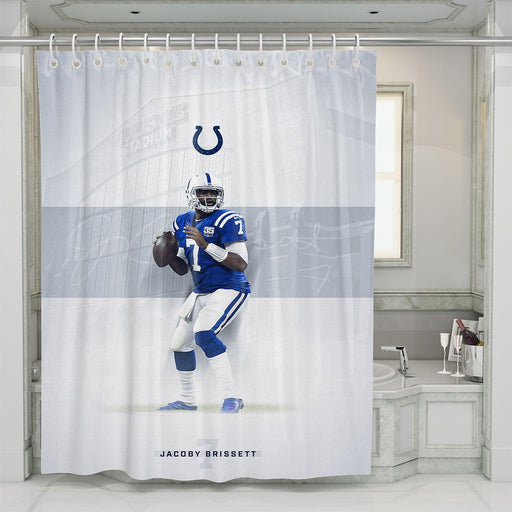 white jacoby brissett nfl player shower curtains