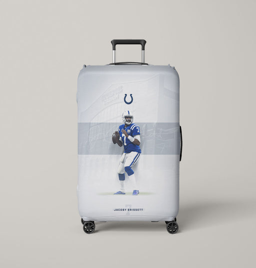 white jacoby brissett nfl player Luggage Covers | Suitcase