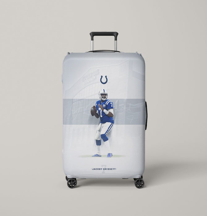 white jacoby brissett nfl player Luggage Covers | Suitcase