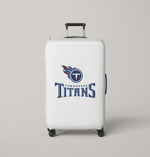 white logo tennessee titans fire ball Luggage Covers | Suitcase