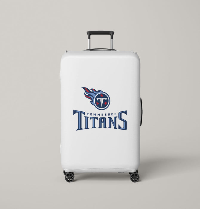 white logo tennessee titans fire ball Luggage Covers | Suitcase