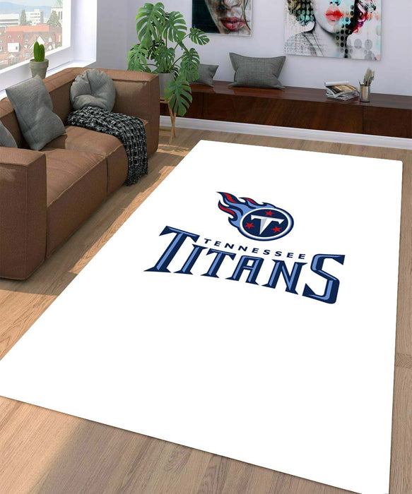 white logo tennessee titans fire ball Living room carpet rugs