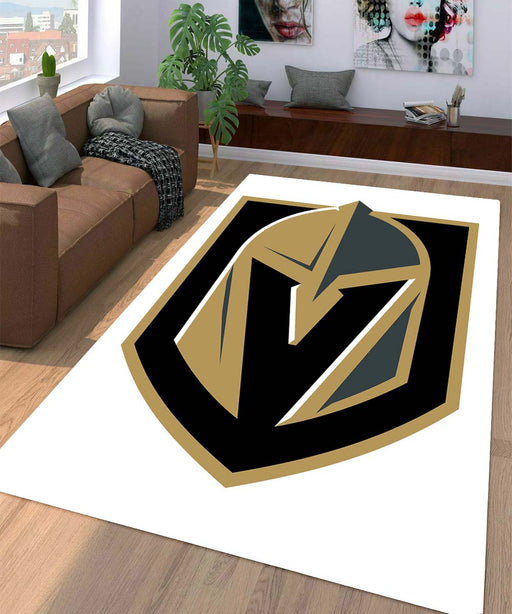 white logo vgk team nhl Living room carpet rugs