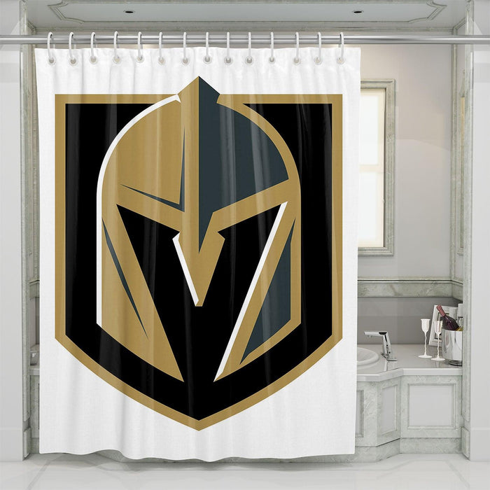 white logo vgk team nhl shower curtains