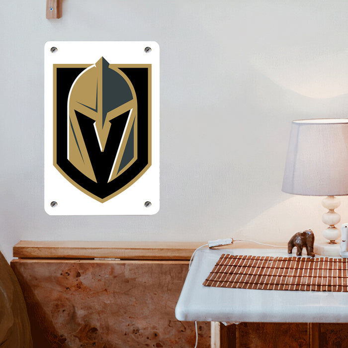 white logo vgk team nhl Poster Metal print wall art