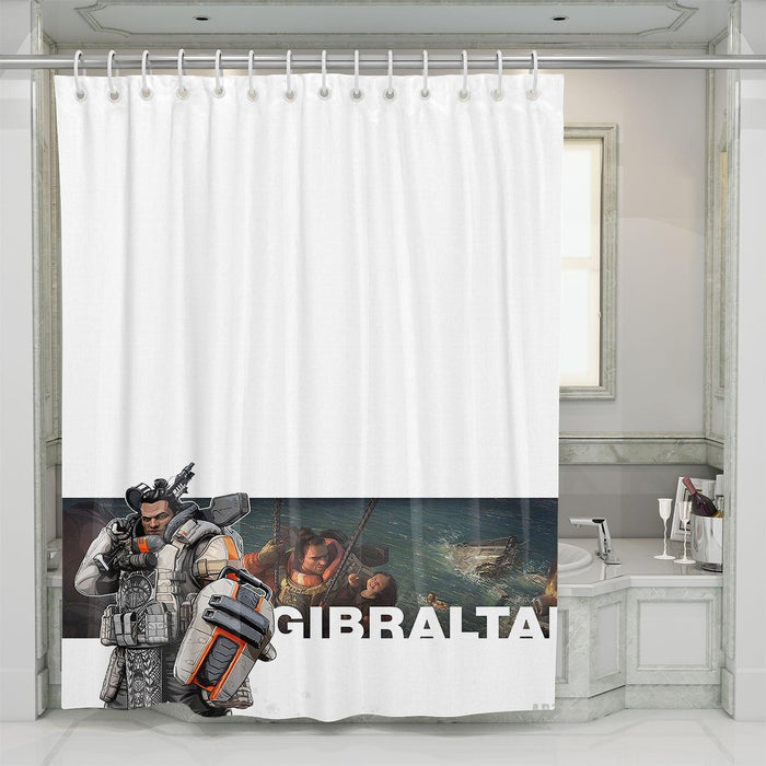 white profile gibraltar apex legends shower curtains