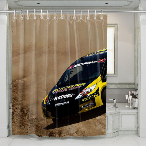 wide circuit offroad car racing shower curtains