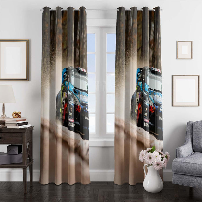 wild car racing action window Curtain