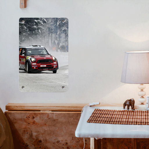 winter season racing car Poster Metal print wall art