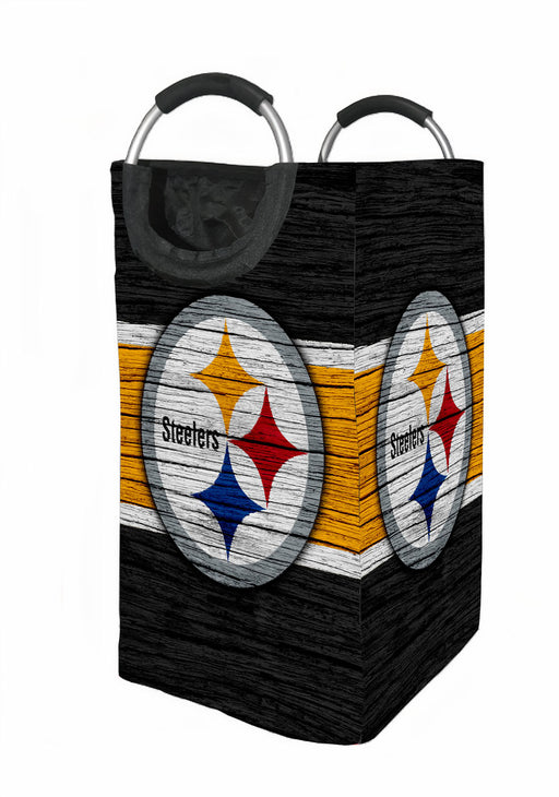 wood pittsburgh steelers team logo Laundry Hamper | Laundry Basket