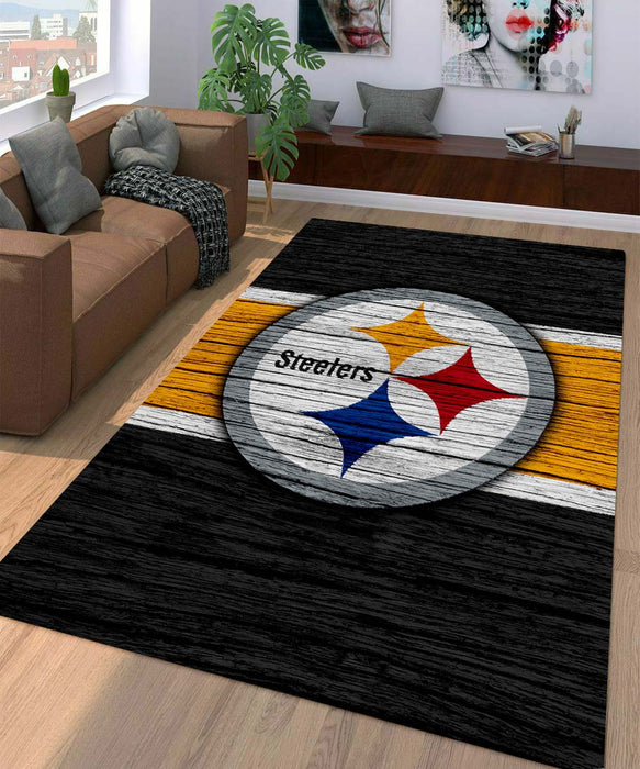 wood pittsburgh steelers team logo Living room carpet rugs