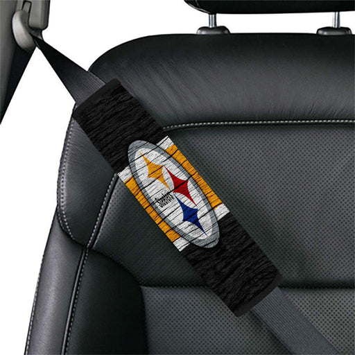 wood pittsburgh steelers team logo Car seat belt cover - Grovycase
