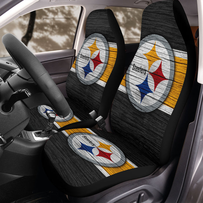 wood pittsburgh steelers team logo Car Seat Covers