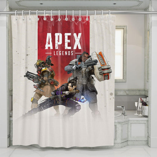 wraith and friends apex legends shower curtains