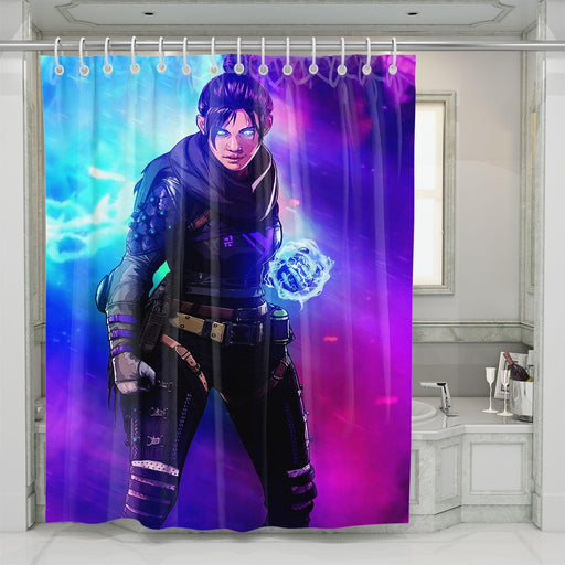 wraith with the power shower curtains