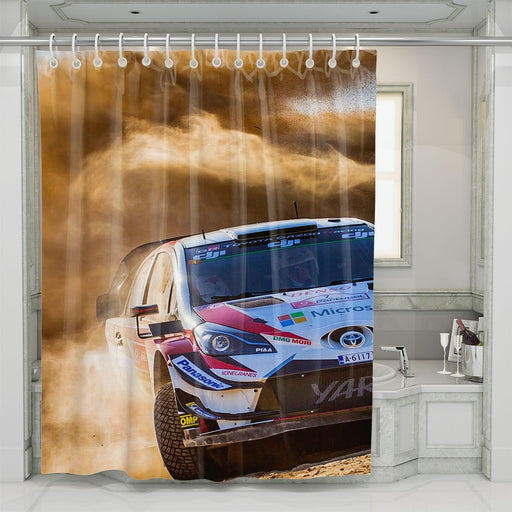 yaris offroad car racing shower curtains