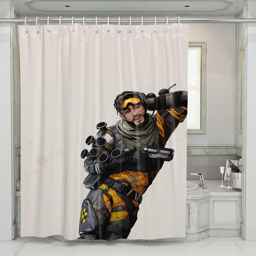 yellow armor of mirage shower curtains