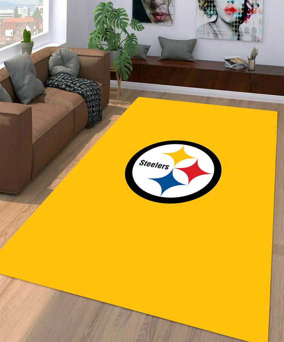 yellow steelers logo team Living room carpet rugs