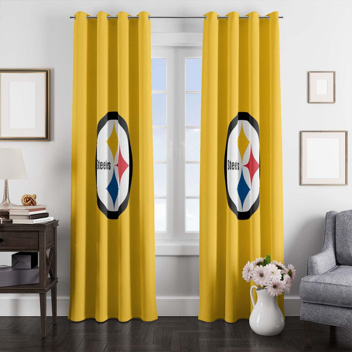 yellow steelers logo team window Curtain