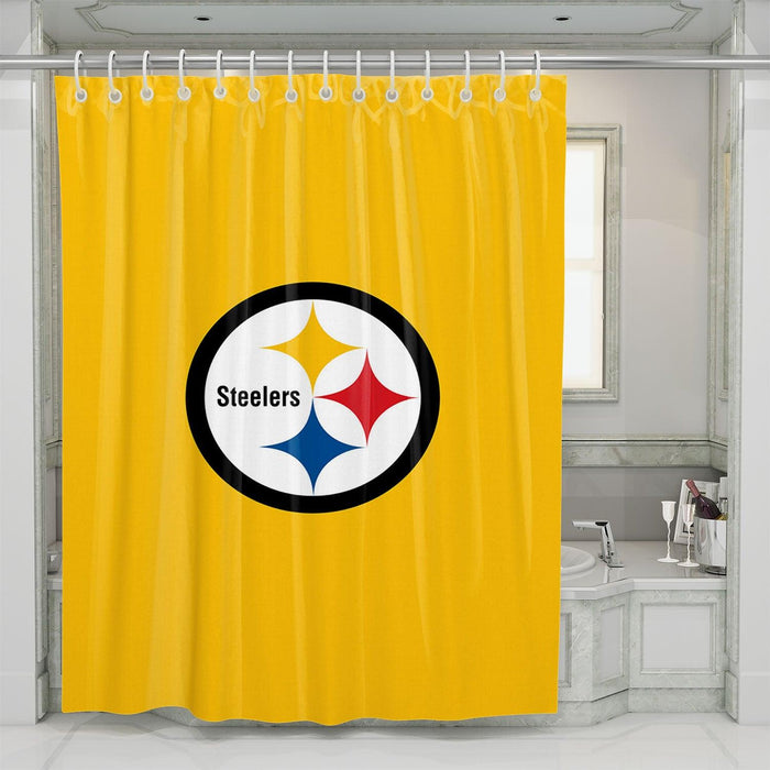 yellow steelers logo team shower curtains