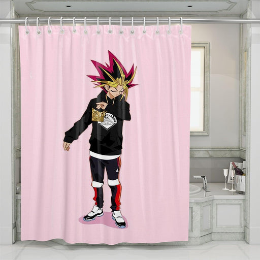 yugi oh become hypebeast with streetwear shower curtains