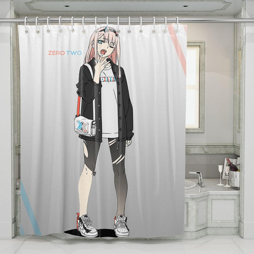 zero two character hypebeast anime shower curtains