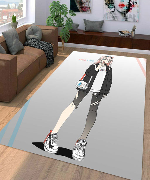 zero two character hypebeast anime Living room carpet rugs