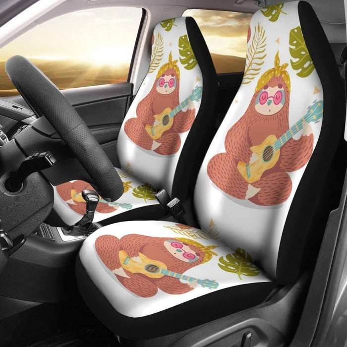 Cute Sloth Playing Guitar Zootopia Car Seat Covers