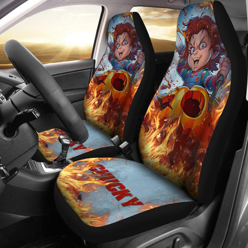 Chucky Fire Horror Movie Iron Car Seat Covers